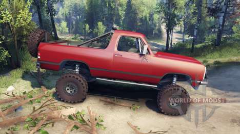 Dodge Ramcharger 1991 Open Top v1.1 blood red for Spin Tires