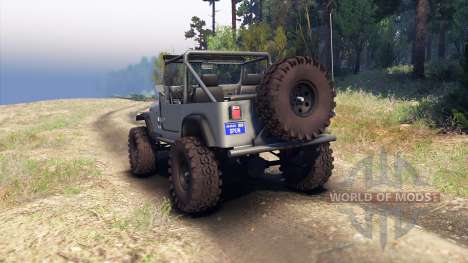Jeep YJ 1987 Open Top silver for Spin Tires