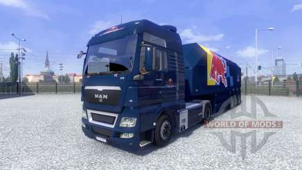 Skin Red Bull Racing Hochglanz on the truck MAN for Euro Truck Simulator 2