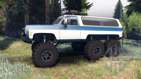 Chevrolet K5 Blazer 1975 Equipped blue and white for Spin Tires