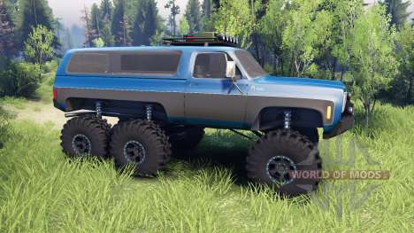 Chevrolet K5 Blazer 1975 Equipped blue and black for Spin Tires