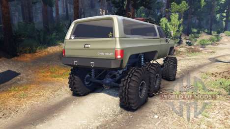 Chevrolet K5 Blazer 1975 Equipped 6x6 army green for Spin Tires