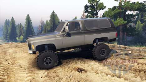 Chevrolet K5 Blazer 1975 black and silver for Spin Tires
