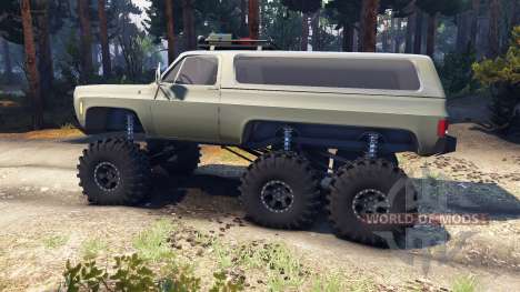 Chevrolet K5 Blazer 1975 Equipped 6x6 army green for Spin Tires