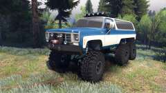 Chevrolet K5 Blazer 1975 Equipped blue and white for Spin Tires