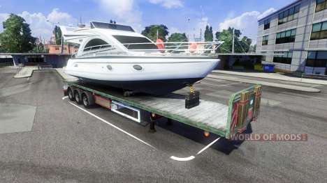 The trailer with the boat for Euro Truck Simulator 2