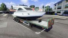 The trailer with the boat for Euro Truck Simulator 2