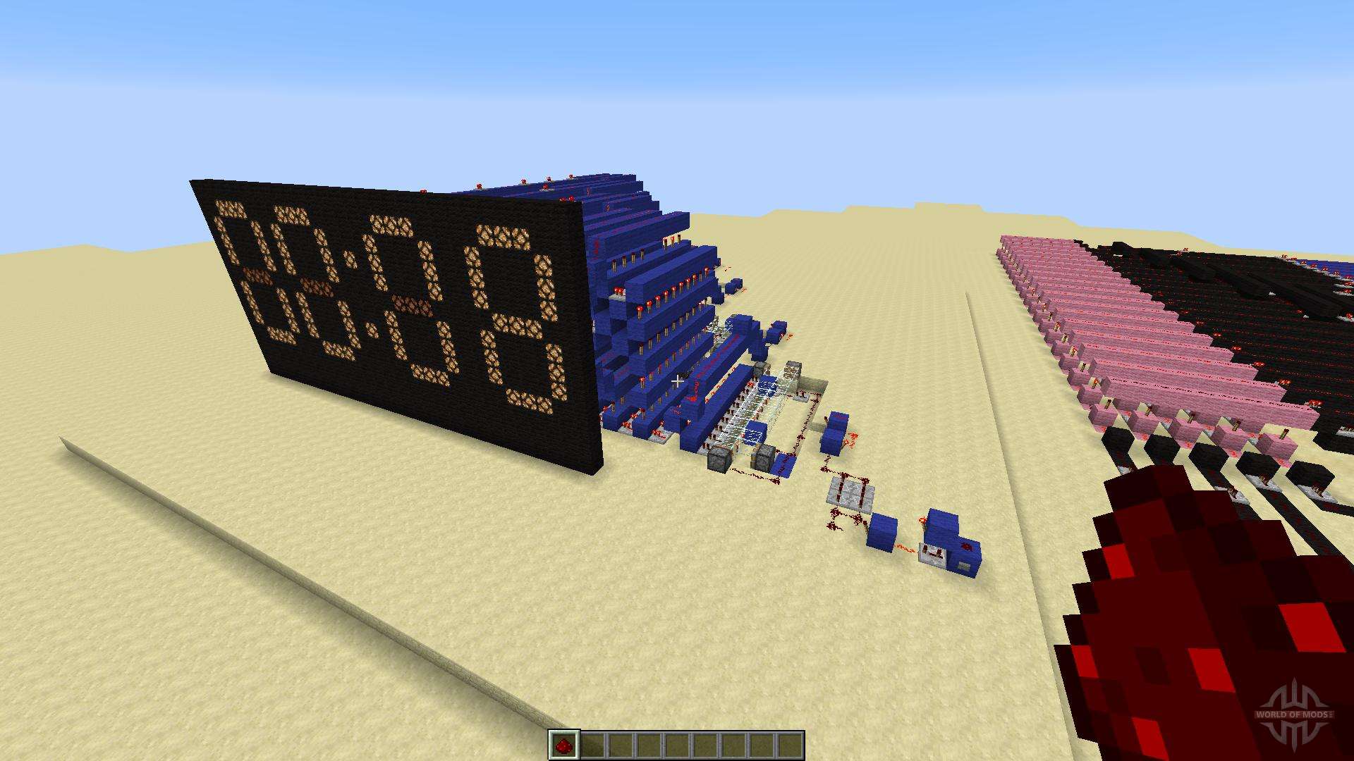 Redstone Calculator And Redstone Digital Clock For Minecraft