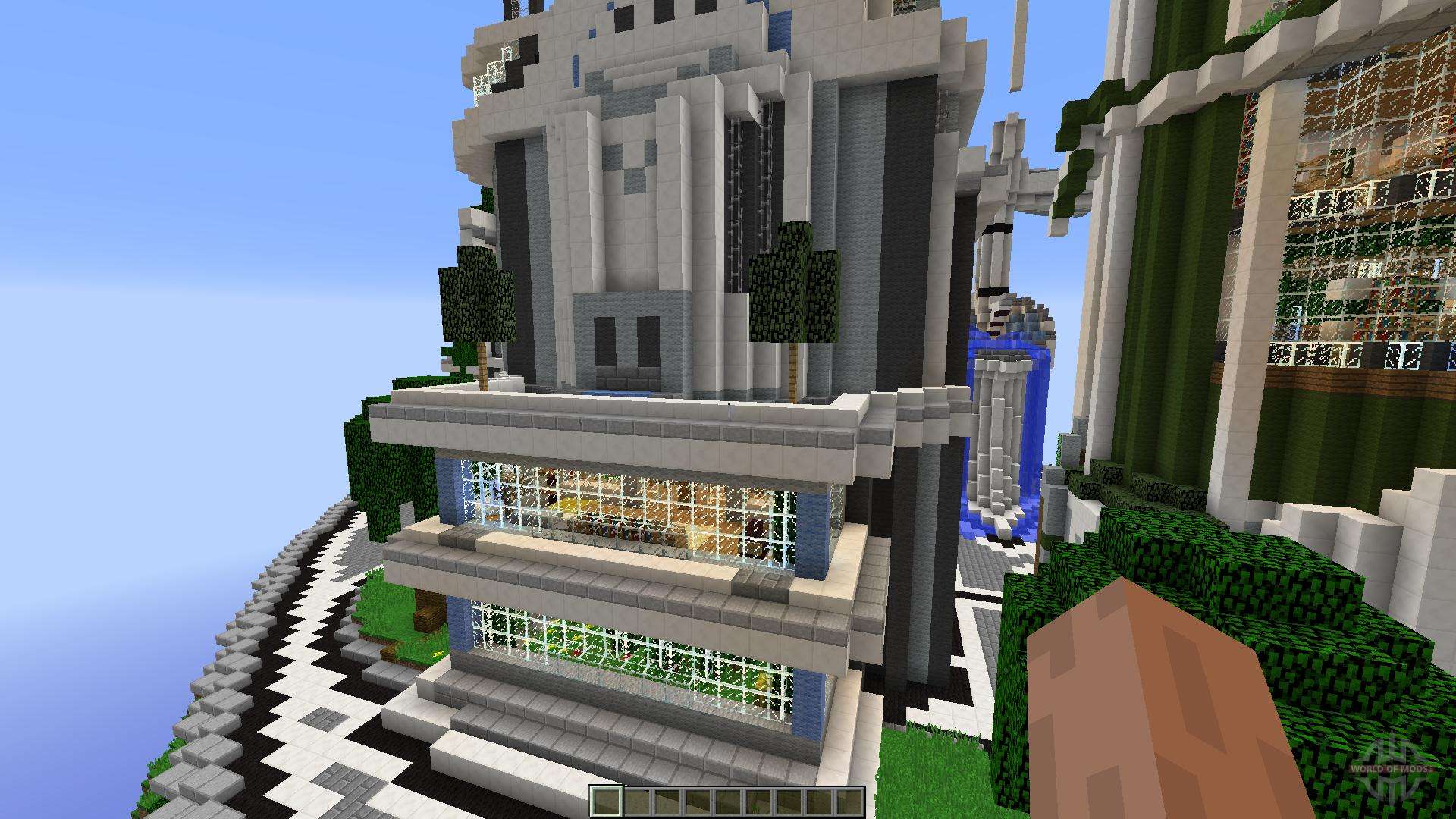 futuristic city with school map for minecraft pc on 1.12.2
