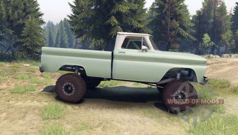 Chevrolet С-10 1966 Custom two tone willow green for Spin Tires