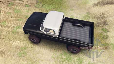 Chevrolet С-10 1966 Custom two tone tuxedo black for Spin Tires