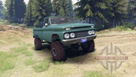 Chevrolet С-10 1966 Custom tropic turquoise for Spin Tires
