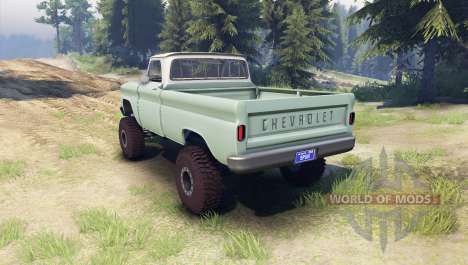 Chevrolet С-10 1966 Custom two tone willow green for Spin Tires