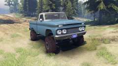 Chevrolet С-10 1966 Custom two tone marina blue for Spin Tires