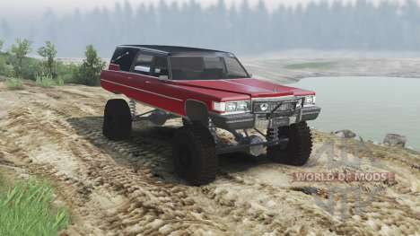Cadillac Hearse 1975 [monster] [blood red and bl for Spin Tires