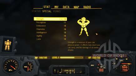 Cheat for the maximum number of S. P. E. C. I. A. L. stats for Fallout 4