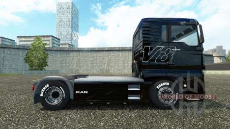 The skin on the V8 truck MAN v2.0 for Euro Truck Simulator 2