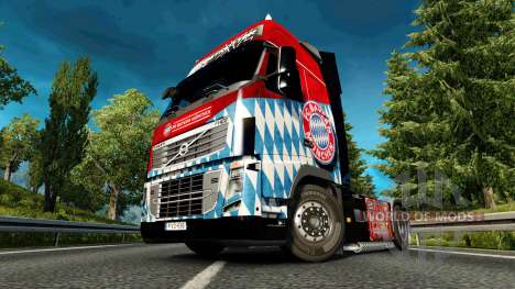 Skin FC Bayern Munchen on a Volvo truck for Euro Truck Simulator 2