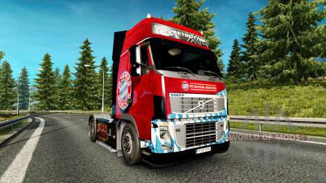 Skin FC Bayern Munchen on a Volvo truck for Euro Truck Simulator 2