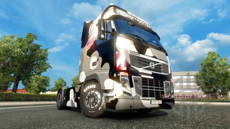 Skin us Army Snow on a Volvo truck for Euro Truck Simulator 2