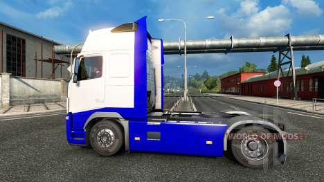 Skin Blue-White in the Volvo for Euro Truck Simulator 2