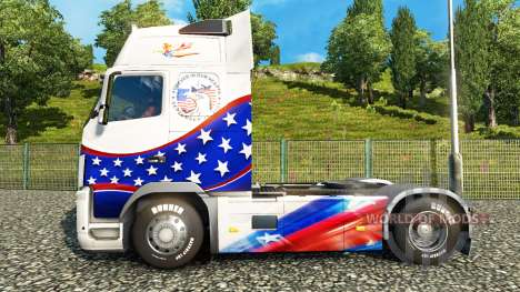 Skin Stars & Stripes on a Volvo for Euro Truck Simulator 2