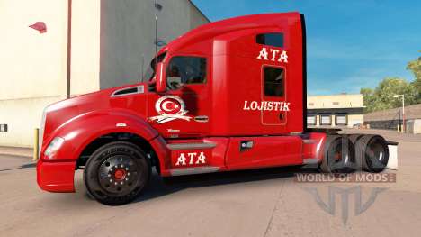 ATA Lojistik skin for Kenworth tractor for American Truck Simulator