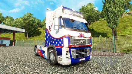 Skin Stars & Stripes on a Volvo for Euro Truck Simulator 2