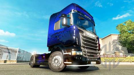 Blue Scorpion skin for Scania truck for Euro Truck Simulator 2