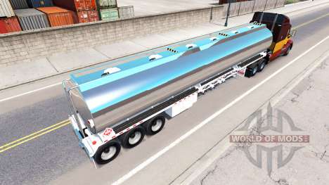 The chrome-plated tank semitrailer Heil [3 axles for American Truck Simulator