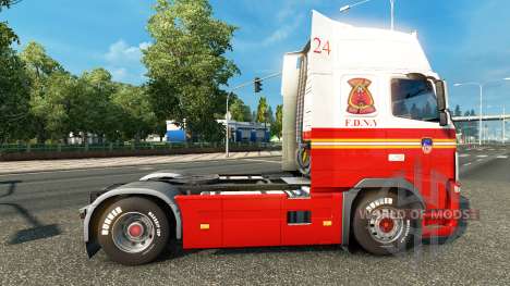 24 FDNY skin for Volvo truck for Euro Truck Simulator 2