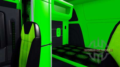 Neon green color interior Peterbilt 579 for American Truck Simulator