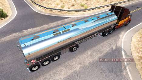 The chrome-plated tank semitrailer Heil [4 axles for American Truck Simulator