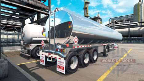 The chrome-plated tank semitrailer Heil [4 axles for American Truck Simulator
