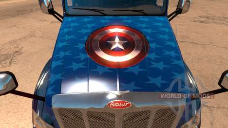 Captain America skin for the truck Peterbilt 579 for American Truck Simulator
