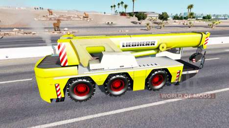 Mobile crane Liebherr in traffic for American Truck Simulator