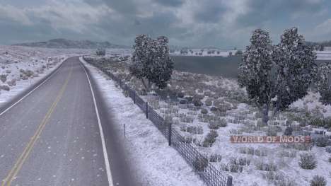 Winter mod (Frosty Winter Weather Mod v1.0) for American Truck Simulator