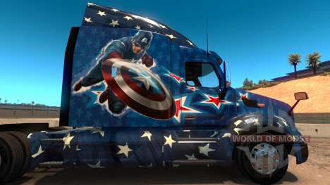 Captain America skin for the truck Peterbilt 579 for American Truck Simulator
