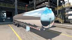 The chrome-plated tank semitrailer Heil [4 axles] for American Truck Simulator