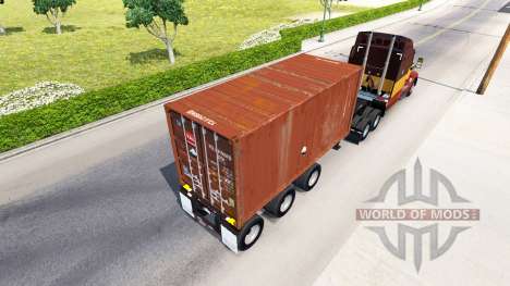 The semi-trailer with a 20 pound container for American Truck Simulator