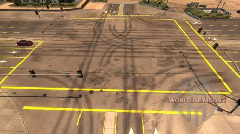 Yellow road markings for American Truck Simulator