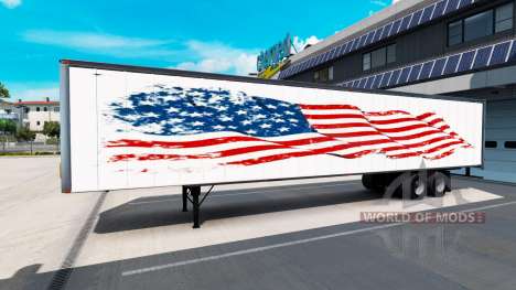 A collection of skins on the trailers for American Truck Simulator