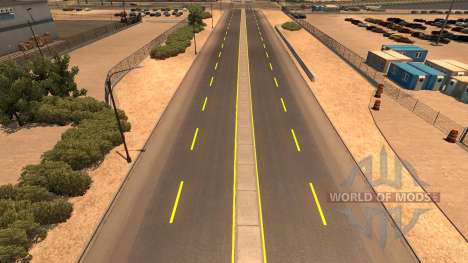 Yellow road markings for American Truck Simulator