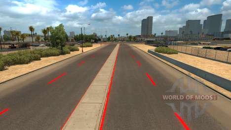 Red road markings for American Truck Simulator