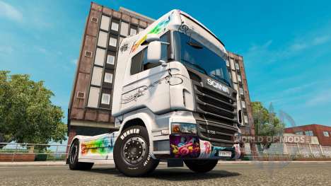 Music skin for Scania truck for Euro Truck Simulator 2