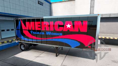 Skins UPS and American Trailer Works on the trai for American Truck Simulator