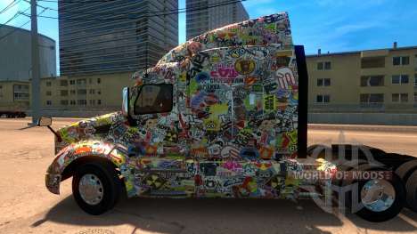Sticker Bomb скин для Peterbilt 579 for American Truck Simulator