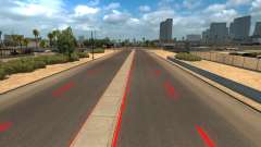 Red road markings for American Truck Simulator