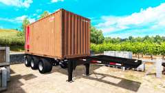The semi-trailer with a 20 pound container for American Truck Simulator