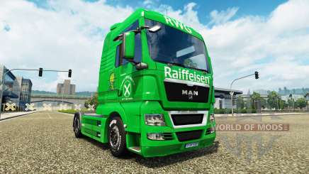 Raiffeisen skin on the truck MAN for Euro Truck Simulator 2
